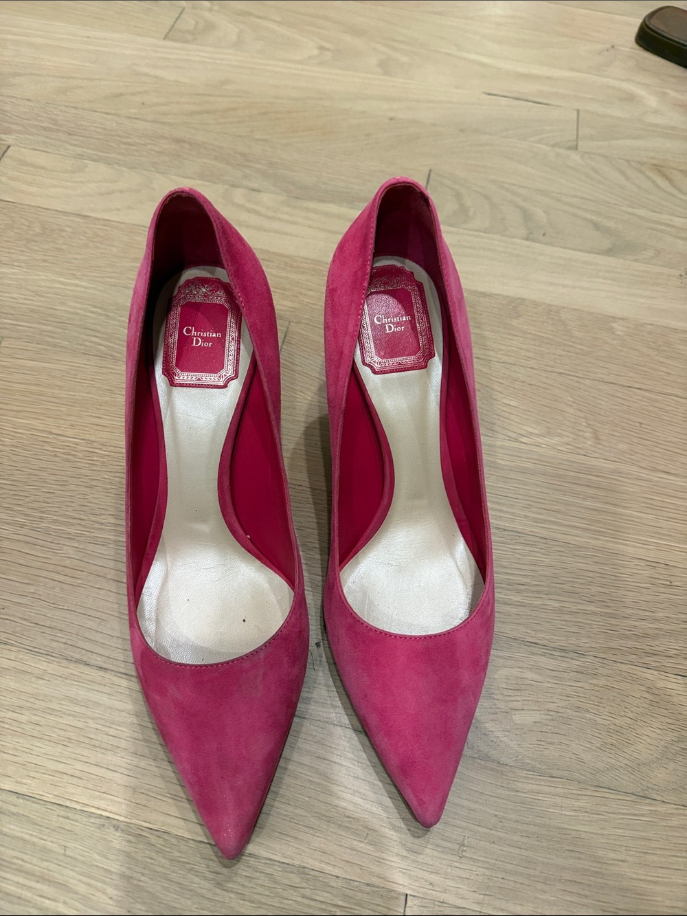 Dior Pink Suede Pointed-Toe Pumps